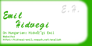 emil hidvegi business card